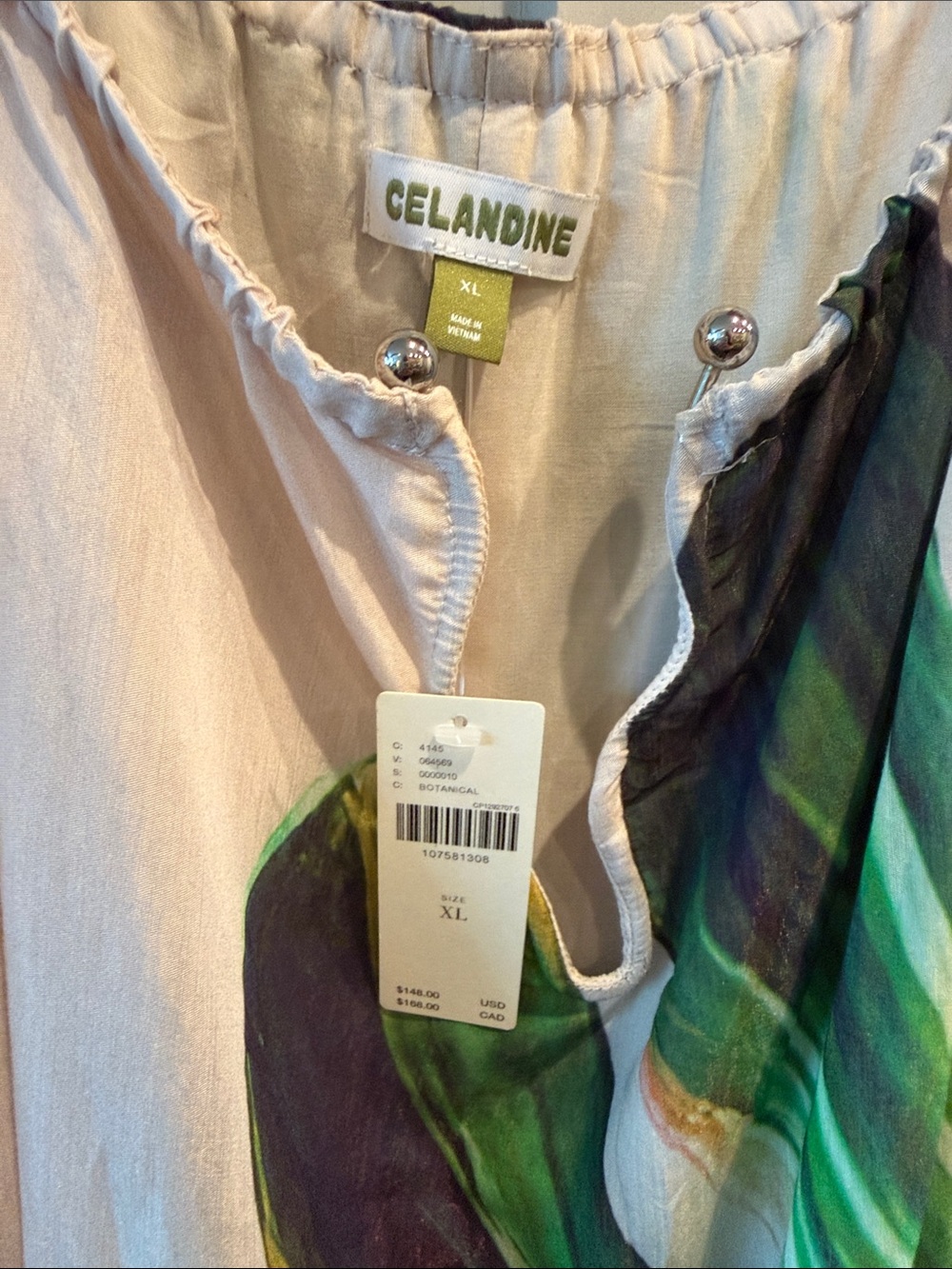Anthropologie Flowing Green & Black Print Maxi Dress - Picture 2 of 7